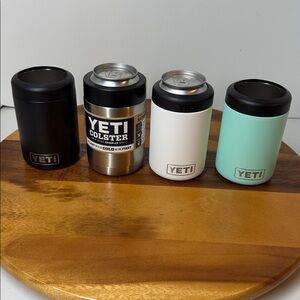 Bundle of 4 Yeti Rambler Colster Can Cooler 12oz, 2 with logos, see pics. 2 NWT